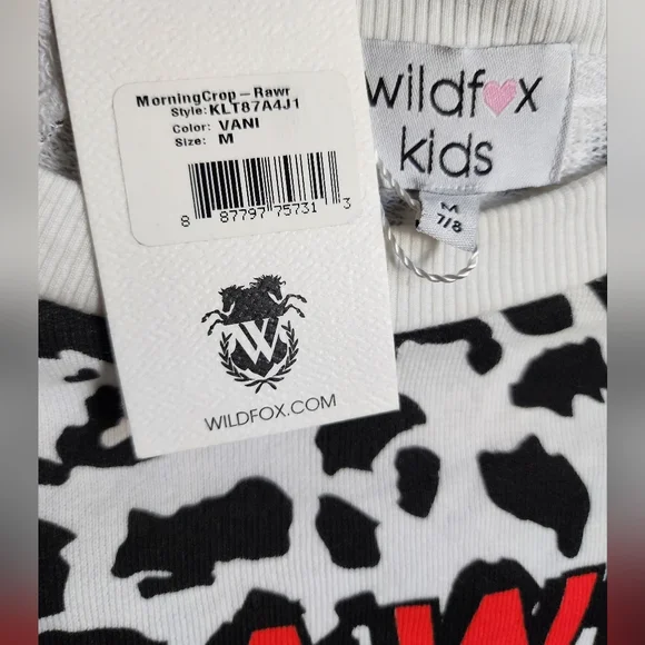 Wildfox Kids Morning Crop Rawr Sz M 7/8 - Picture 6 of 7